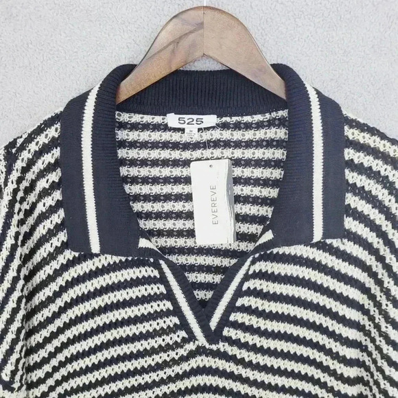 NWT 525 Striped Pullover Knit Sweater Black/White Medium 20PT - Picture 7 of 8